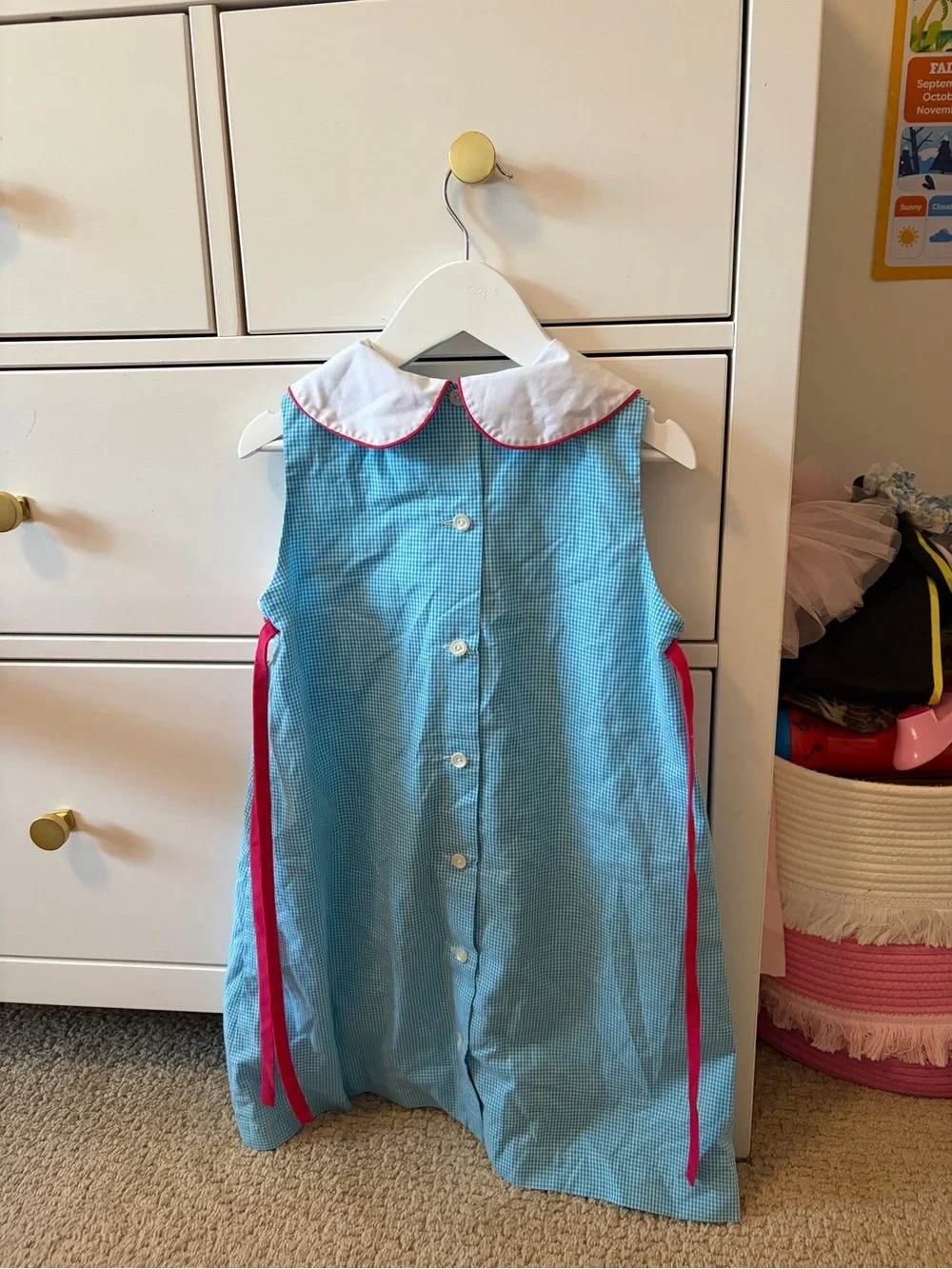 Secret Wishes Smocked Princess Castle Tie Dress Size 6